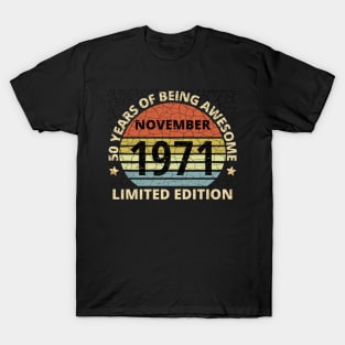 50 Year Old Gifts Vintage 1971 Limited Edition 50th Birthday T-Shirt